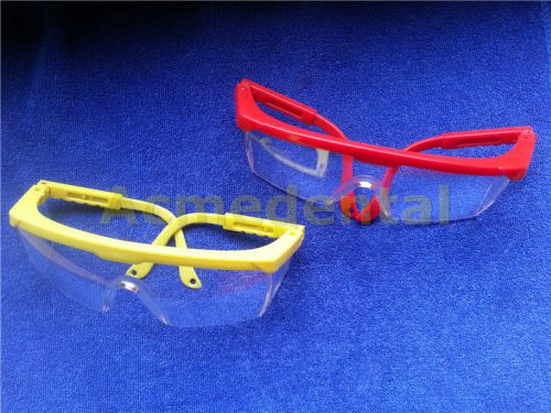 2 Pieces Protective Eye Goggles Safety Glasses Red and Yellow Frame Free Ship