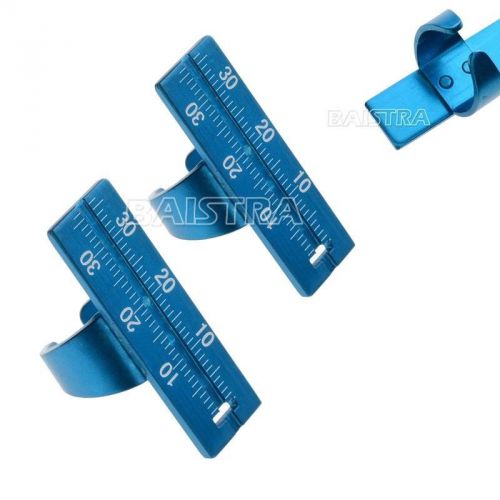 2 X Dental Instruments Endo Aluminium Finger Rulers Span Measure Scale Blue DR.