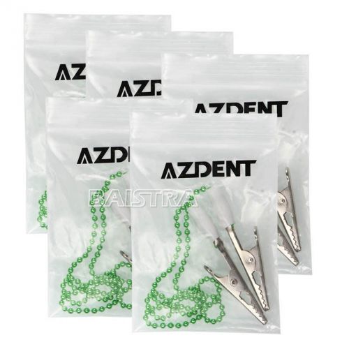 5 pcs dental flexible bib clips napkin holder green ball chain with metal ball for sale