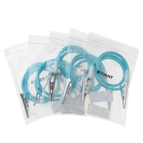 10 PCS Dental Instrument Colorful Bib Clips Silicone Cord Napkin Holders Blue