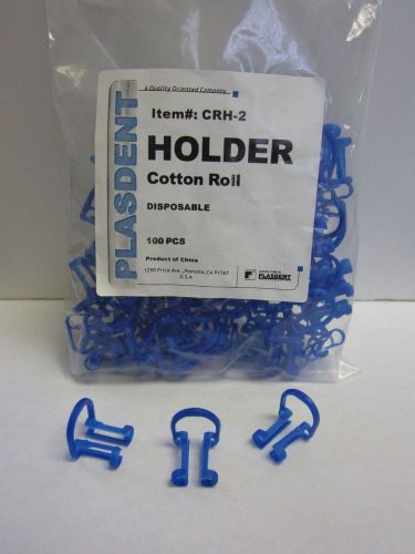Dental Plasdent Cotton Roll Holder Disposable Isolator Tool Blue 100 Pieces