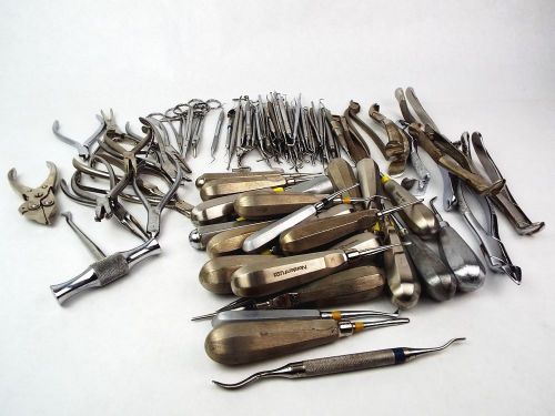 Lot of Approx. 200 Dental Oral Surgical Instruments Incl. Elevators &amp; Forceps