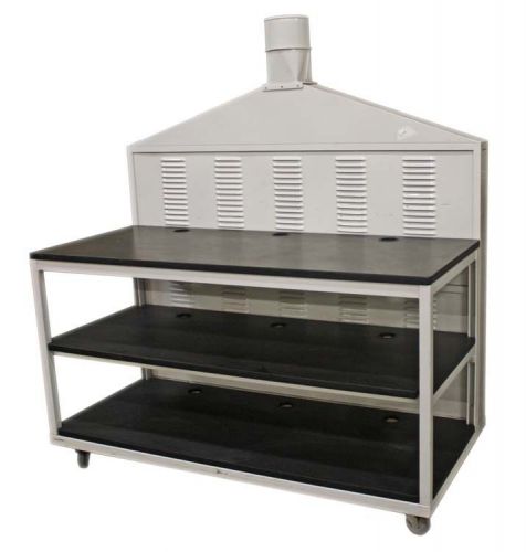Rolling 72x36 table ventilated workbench mobile workstation tech bench cleanroom for sale