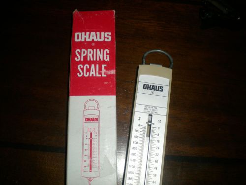 VINTAGE OHAUS SPRING SCALE,GRAMS &amp; ONUNCE READINGS,MADE IN USA,W/ORIGINAL BOX