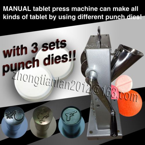3sets punch dies mold ,Single Punch Tablet Press Pill Making Machine Maker TDP-0