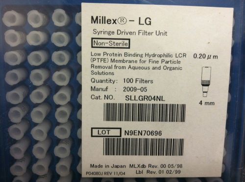 Millex LG Syringe Driven Filter SLLGR04NL Size: 0.20um,4MM Sealed New