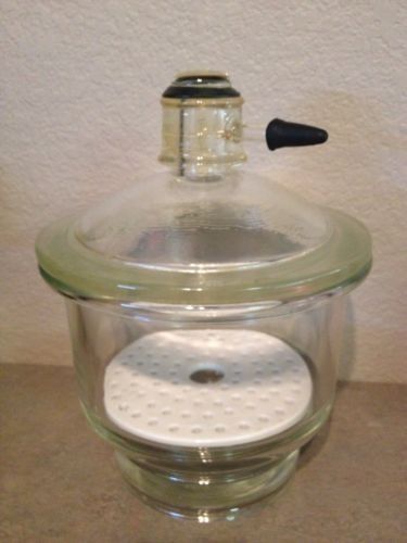 Suction Glass DESICCATOR, Pyrex, 6 &#034; or 8&#034;, Includes 2 Bottles Drierite