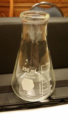 Kimble kimax glass 250ml heavy duty conical erlenmeyer flask 26500 for sale
