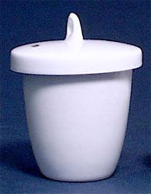 Crucible: Porcelain: 100mL: High Form w/Cover