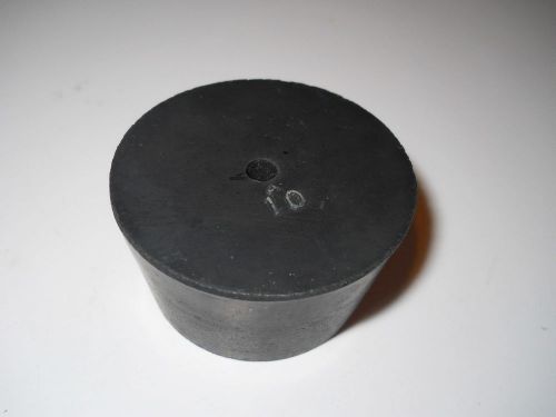 Size 10 one-hole black rubber laboratory stopper for sale
