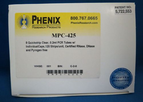 Phenix 8 quickstrip clear 0.2ml pcr tubes w/ caps qty 576 tubes mpc-425 for sale