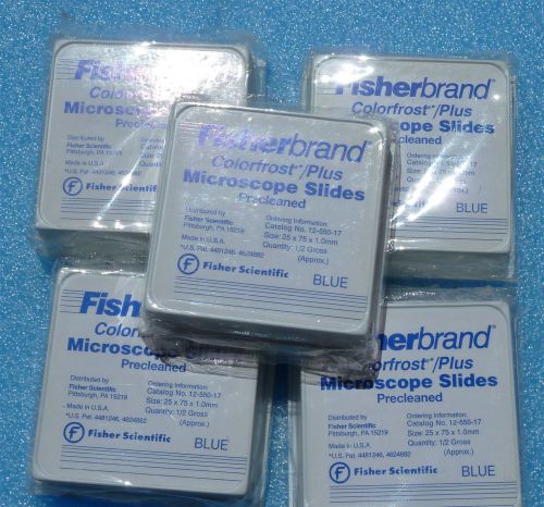 Fisherbrand colorfrost plus 12-550-17  microscope slides 2 1/2  gross for sale