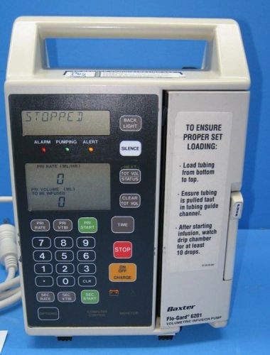 Baxter Flo-Gard 6201 Infusion IV Pump w New Battery &amp; 60 Day Warranty VETERINARY