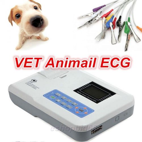 Digital 1-channel Vet Electrocardiograph Veterinary ECG EKG Machine 160 Cases CE