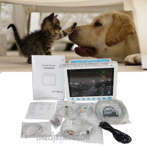 Veterinary VET Use ECG, NIBP, SPO2, Resp,Temp ICU Animal Patient Monitor,CE&amp;FDA