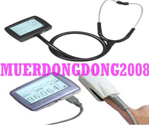 CE MultiFunction Handheld Visual Electronic Stethoscope Contec CMS-M +Spo2 Probe