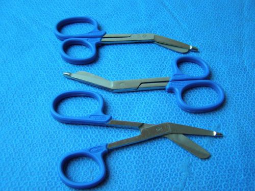 3Unit-Lister Bandage Nurse Scissors 5.5&#034;-Color Handles(Royal Blue)One Large Ring