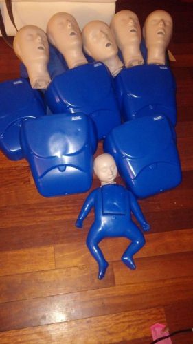 5 adult &amp; 1 infant cpr manikins complete adult by prompt with carrying case for sale