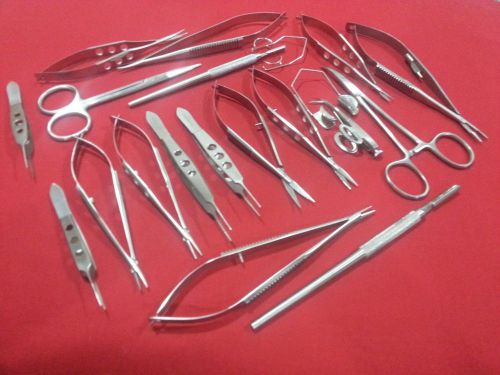 20 PC EYE MICRO MINOR SURGERY OPHTHALMIC VETERINARY SURGICAL INSTRUMENTS KIT
