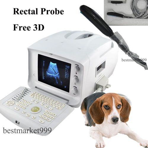 Portable vet ultrasound scanner system/machine + rectal probe free u-disk &amp; 3d for sale