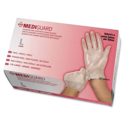 Mediguard Vinyl Latex-free Exam Gloves - Large Size - Beaded Cuff, (msv513)