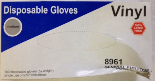 General Purpose Powder Free, Disposable Vinyl Gloves 100/Box Size: Medium