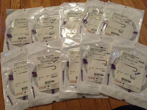 Lot of 10! cook med fixed core wire guide safe-t-j curved tscf-35-145-1.5-bh for sale