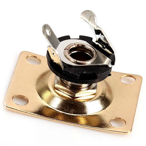 New practical golden electric guitar bass output rectangle jack plate socket for sale