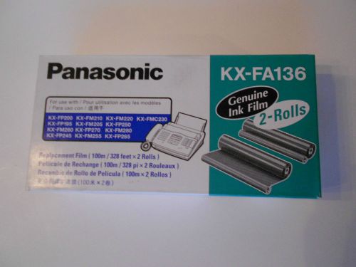 NEW GENUINE PANASONIC INK FILM KX-FA136 FAX REPLACEMENT CARTRIDGES-2 ROLLS