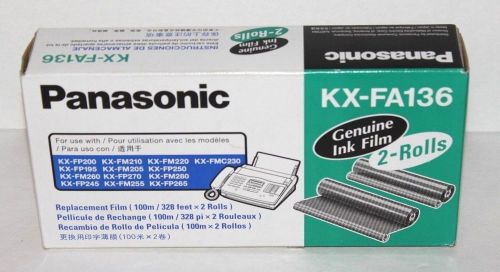 Genuine Panasonic KX-FA136 Ink Film Rolls 2-Pack for Fax Machine New and Sealed