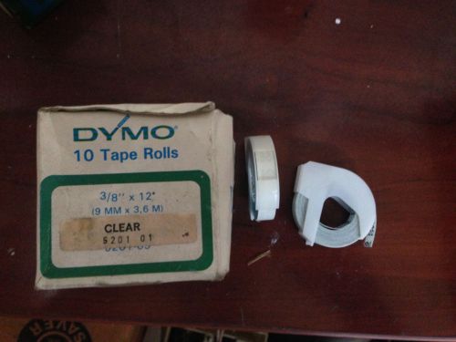 10 Pack Dymo 3/8&#034; x 12&#039; CLEAR Embossing Tape Label Magazine Maker Printer 520101