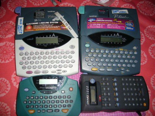 Labelers, P-touch &amp; Dymo, Lot of 4, Not working or some problem. Clearance!