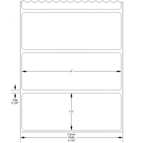 4&#034; X 2&#034; Inkjet White Semi Gloss Paper Labels to fit Primera® LX900 Printer