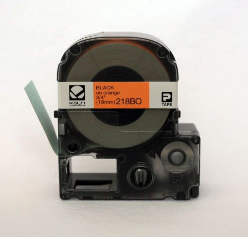 K-sun 218bo black on orange tape 3/4&#034; ksun labelshop 18mm for sale