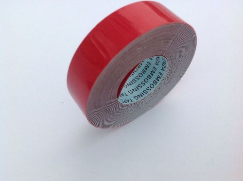 Roll of 12mm x 3m Dymo compatible Gloss Red embossing tape Tenza branded