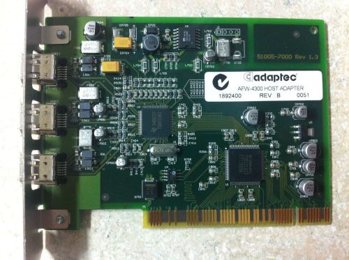 Adaptec AFW-4300 Host Adapter Rev B 3-Port IEEE-1394 FireWire PCI Card