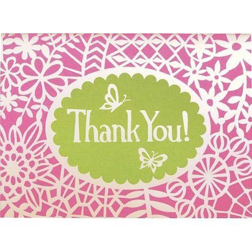 Flower Lace Glitz Thank You Notes
