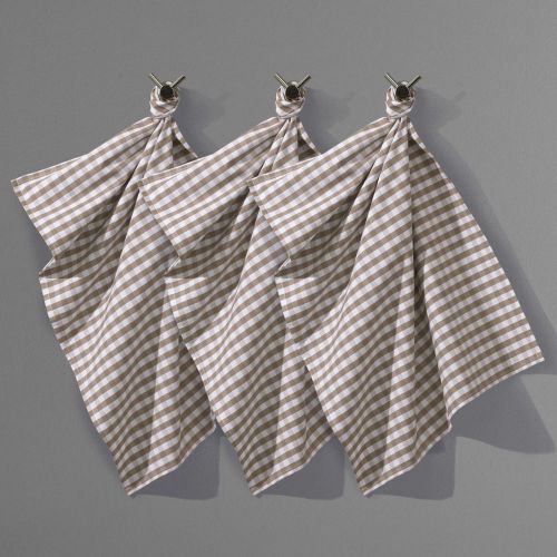 Pack Of 3 100% Cotton Garden-Party Gingham Tea Towels