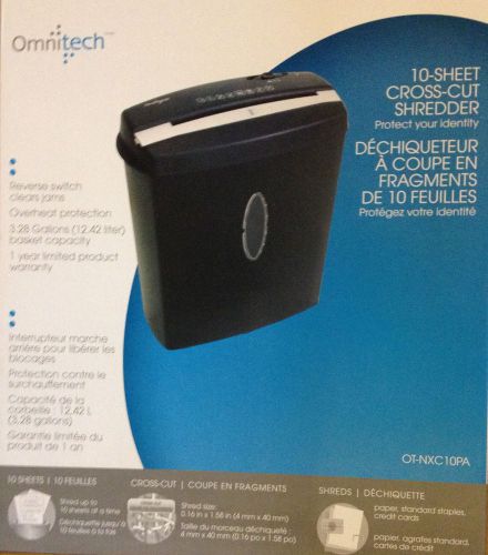 Omnitech 10 Sheet Cross-Cut Shredder