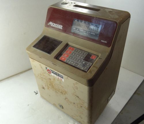 Microder amano mr7520 time clock, time punch card clock lights up and displays for sale