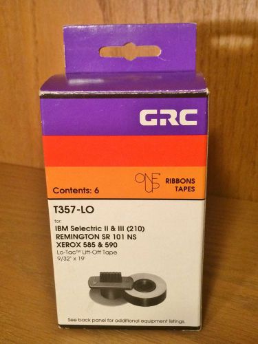 T357-LO Lift-Off Ribbons Tapes for IBM Selectric II &amp; III Box of 6 NOS 1993 GRC