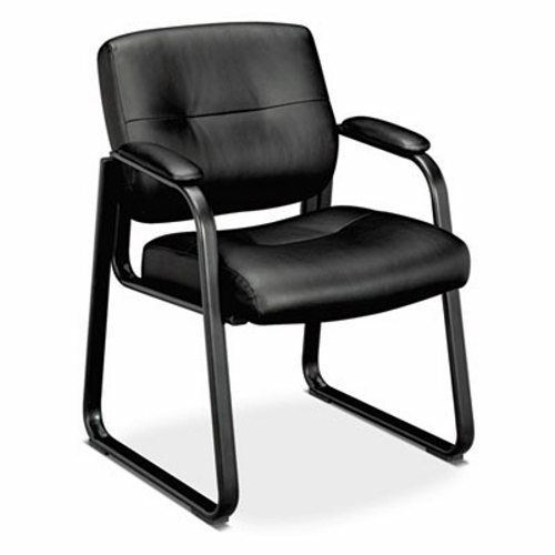 Basyx VL690 Series Guest Leather Chair, Black Leather (BSXVL693SP11)