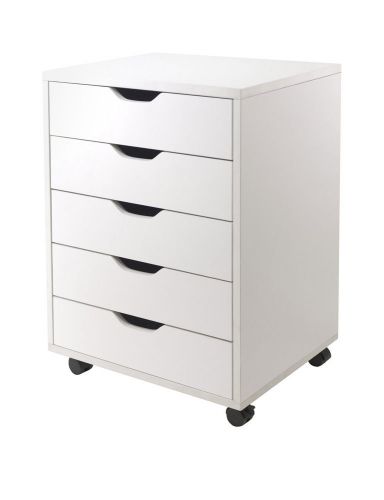 Winsome wood 10519 halifax cabinet for closet / office 5 drawers in white for sale