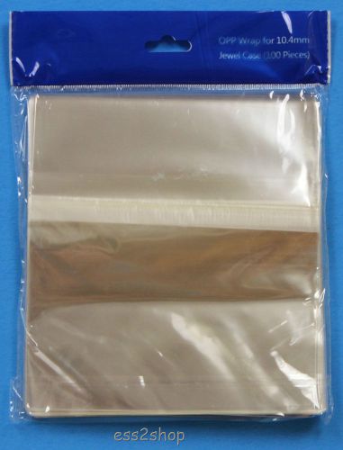 100-pk Clear Resealable OPP Plastic Bags Wrap for Standard 10.4MM CD Jewel case