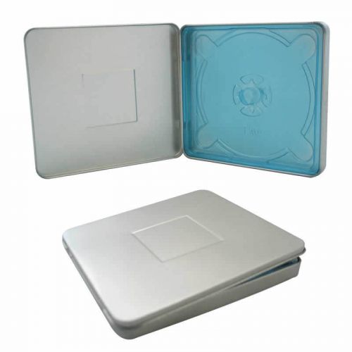 100 NEW SQUARE TIN CD CASE NO WINDOW W/ INDENT BL808AI