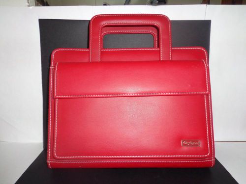Day One Organizer by Franklin Covey Red Vinyl  10.5&#034; Long   8&#034; Wide   New