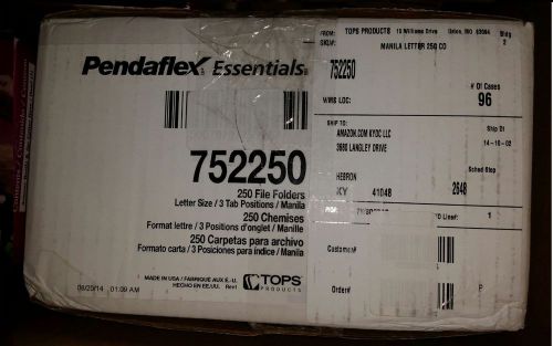 Pendaflex File Folder Manila 8.5x11 250 Box 3 Cut 3 Tab Box of 250 -- 752250