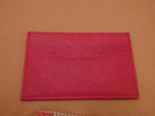 Graphic Image Hot Pink Goatskin Business Card Holder, NWOT