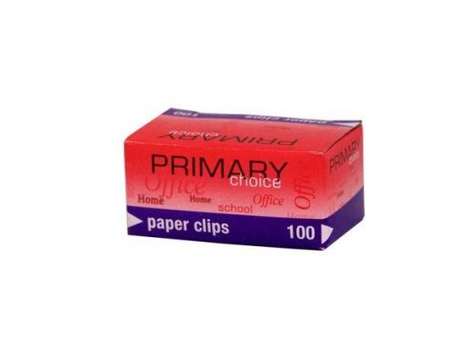 Primary Choice 100 Count Paper Clips (Case of 10) stationary school office stude