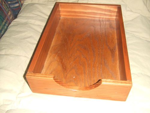 Vintage Wood Oak Desk Tray Letter Size office supplies box Desk top  (J11)